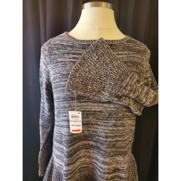 NWT Style & Co Marled Heather Ruffled 1X Sweater - Picture 3 of 6